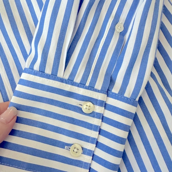 Zara Striped Oversized Poplin Button Down Shirt - Picture 6 of 9